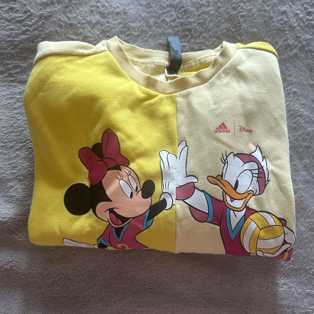 Adidas Yellow and Pink Mickey and Donald Disney Hoodie - Picture 2 of 7